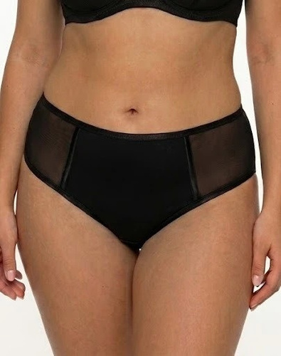 Braguitas brasileñas Azal Zoja negras de malla transparente invisibles bajo la ropa