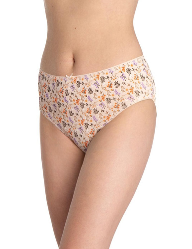 Lama L-120 BI-100 braguitas algodón mujer bikini beige-marrón pack 3