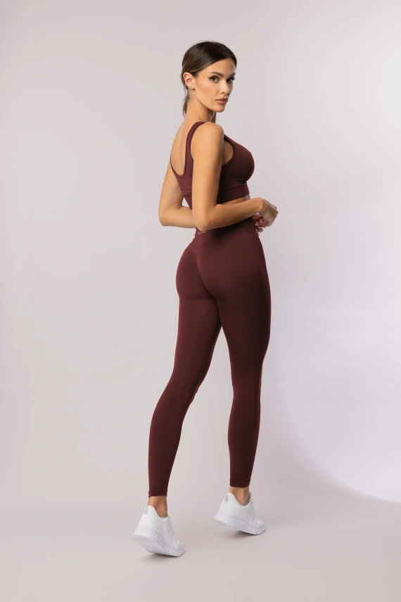 Leggings de mujer SPAIO Flex Innergy 2.0 burdeos- sin costuras, soporte de recuperación