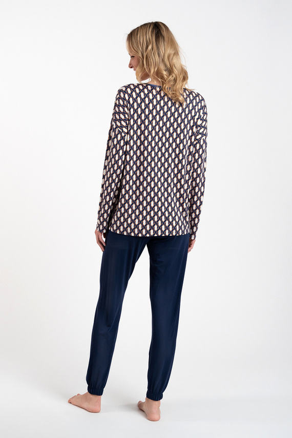 Milda Pijama de señora manga larga, pantalón largo Moda Italiana