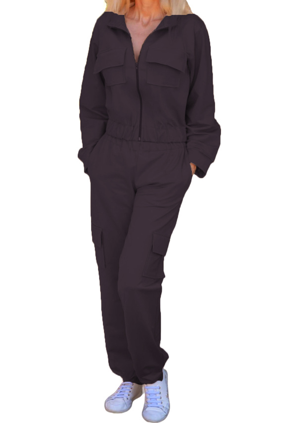 Mili Mirale chándal de mujer en algodón, cómodo conjunto con bolsillos - producción polaca - negro