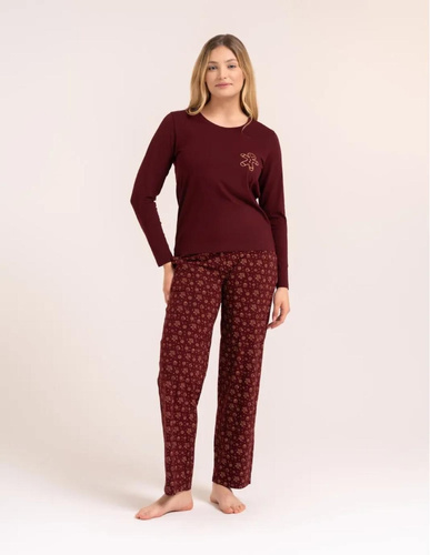 Moraj PDD4300-025 Pijama de mujer azul marino 95% algodón navideña