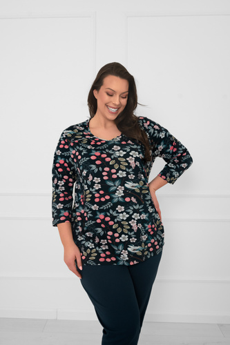 Pijama de algodón para mujer Lucja manga 3/4 y pantalón Italian Fashion