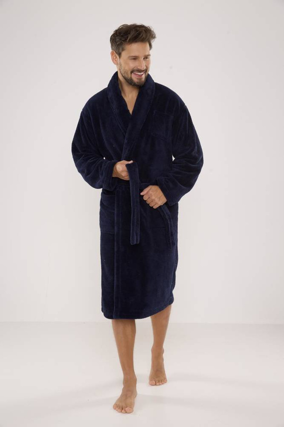 811 Bata de felpa para hombre De Lafense - azul marino