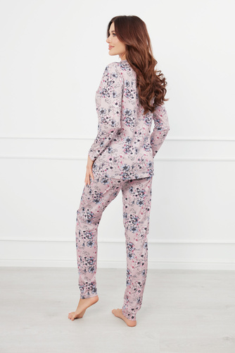 Toliana Pijama de señora manga larga, pantalón largo Moda Italiana