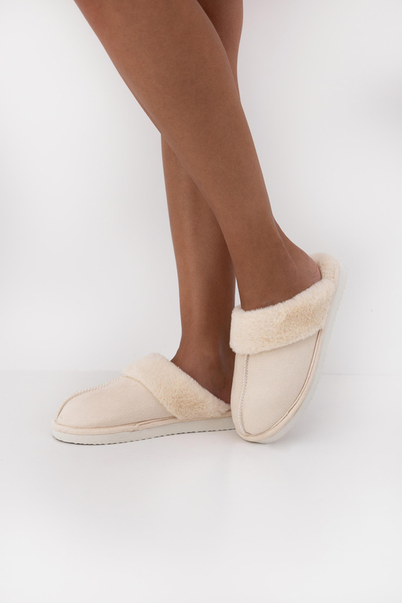 Pantuflas Tiffanny Sensis - Pantuflas de mujer de punto esponjoso e imitación de ante | Puntera cubierta, suela acolchada