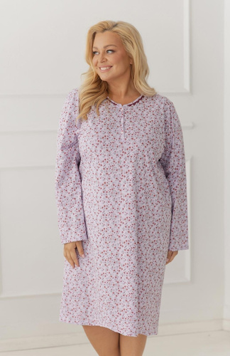 Camisón Taro 3660 Agnessa morado 100% algodón manga larga