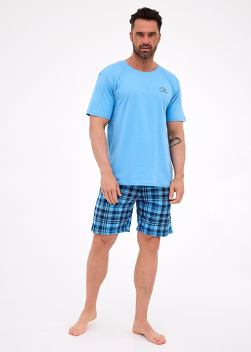 Cornette pijama de hombre 326/311 Ready 2 azul - algodón, manga corta, cómodo y elegante