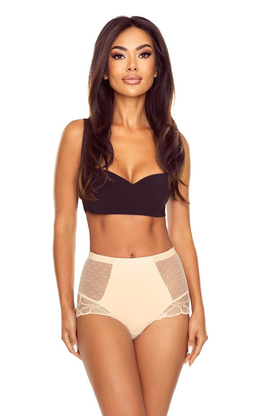 Braguitas de mujer Lapinee Livia 5045 de talle alto moldeadoras con encaje - beige