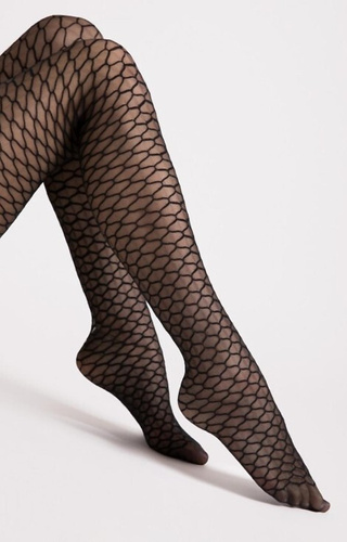 G 6126 Darla Pantys Fiore 20 den nero - estampado geométrico, elegante