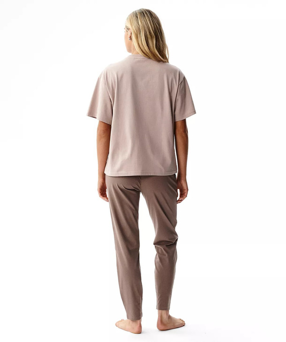 Atlantic NLP-516 Pijama de mujer 100% algodón Manga corta Pantalones largos rosa-beige