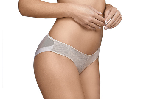 Braga Katia Selene para mujer - beige, sin costuras, con tul y estampado geométrico