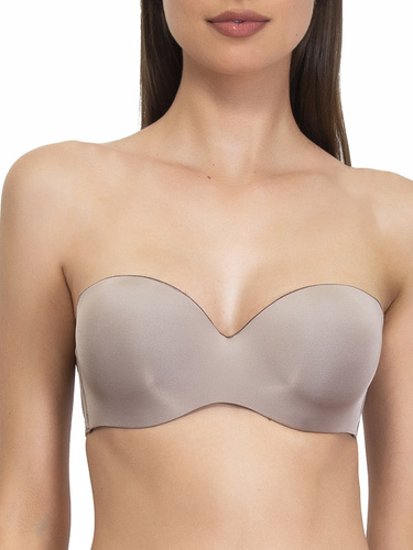 1580 Sujetador push-up Fantastic - bandeau, microfibra Sielei gris