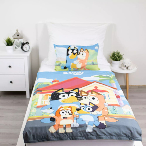 Ropa de cama de algodón 100x135 Bluey 061 azul 40x60 Jerry Fabrics