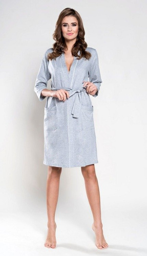 Megan Bata de mujer Moda Italiana manga 3/4 - light melange