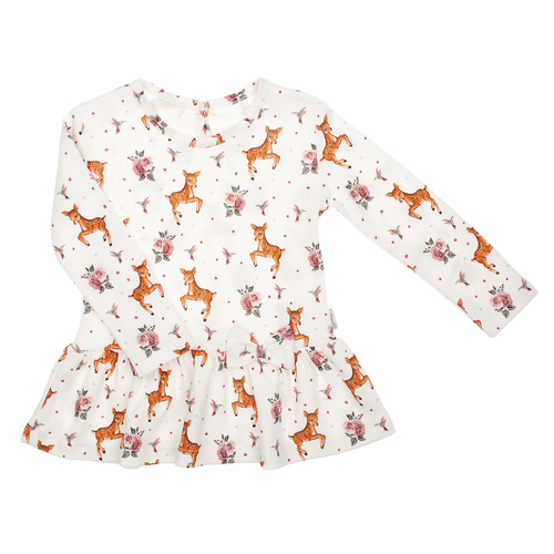 216138 Lala - Nicol blusa de niña, algodón, manga larga, piel de ciervo