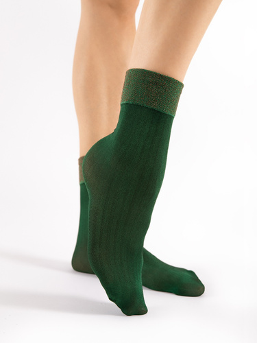 Calcetines Fiore Gilt G 1162 40 den verde - microfibra, estampado, lurex