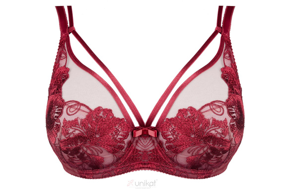 Sujetador soft Unikat Marissa burdeos encaje con tiras elegante