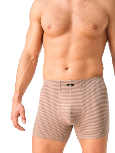 Bóxer para hombre Key MXH 374 de algodón ajustado con cinturilla ancha - beige