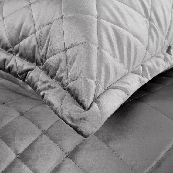 Ria 6 Colcha decorativa de terciopelo Eurofirany plata