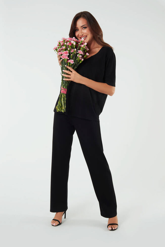 Soler Pantalones largos Mujer Moda Italiana - negro