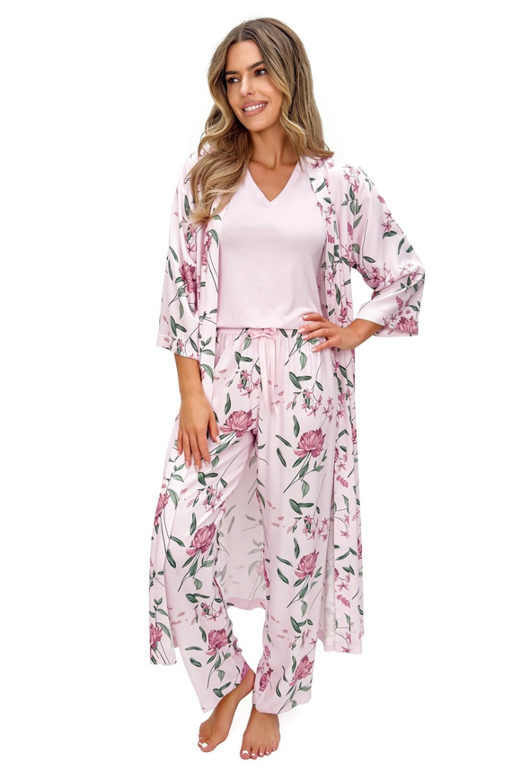 Pijama mujer Donna Gabriela Long viscosa encaje escote V cómodo