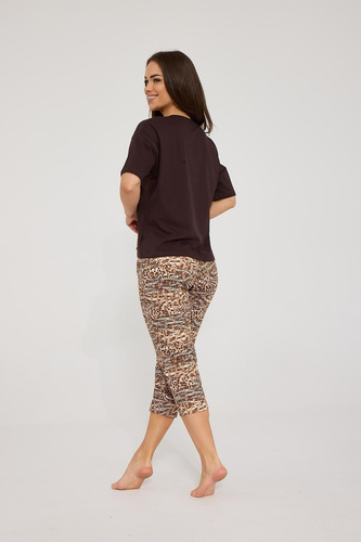 Cornette Best Life 2 775/493 Pijama Mujer Marrón 100% Algodón 7/8