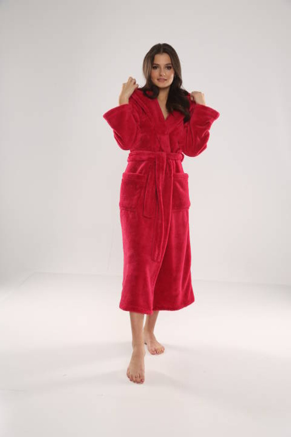 807 Luna II Ladies' Long Dressing Gown Forex - frambuesa
