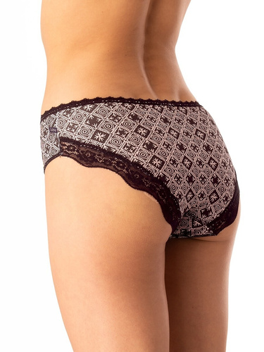 Braga de algodón para mujer Key LPC 731 negro beige - lote de 2 unidades en caja, corte cómodo