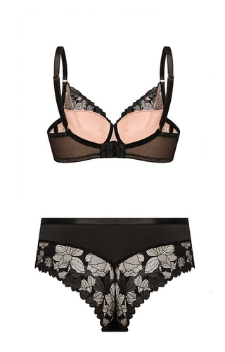 Braguita de bikini Hanna Mefemi - talle alto, encaje, malla beige