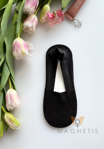 Bailarinas Magnetis GC-251144 de encaje con silicona – calcetines invisibles mujer black