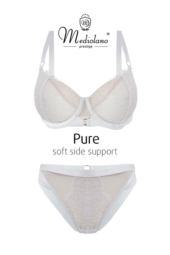 Mediolano Pure Soft Side Support 19260 sujetador soft blanco con encaje