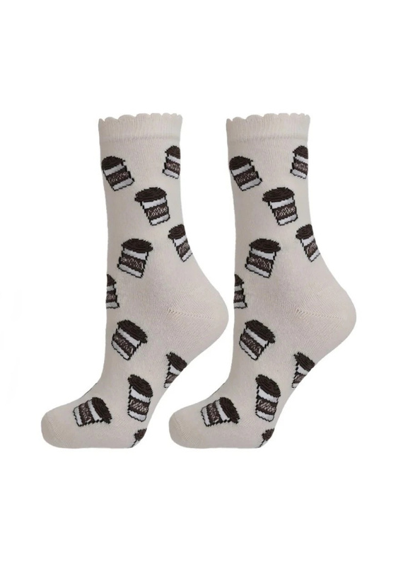 Calcetines de mujer Moraj CSL250-989 de algodón con motivo de café, sin compresión