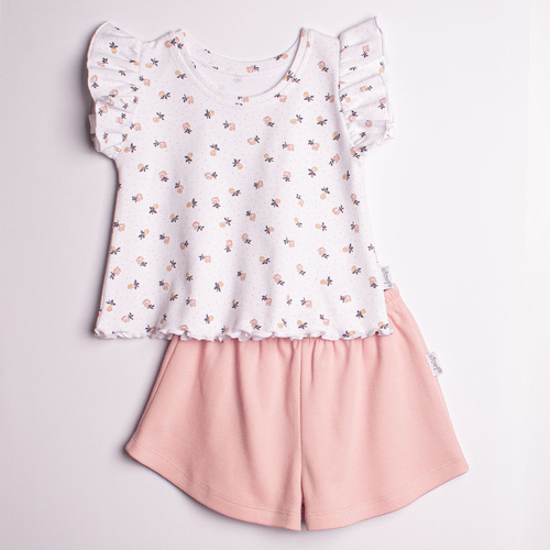 220037 Conjunto para niña: camiseta + pantalones cortos Nicol, algodón, conjunto de verano