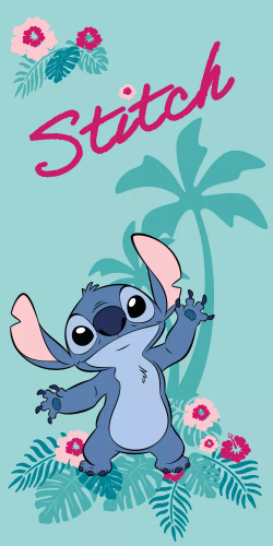 Lilo y Stitch Toalla de playa de algodón para niños "Hawaii" | Disney | Para la playa y la piscina Jerry Fabrics