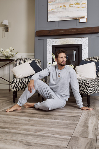 Conjunto de chándal Leader largo. manga, longitud. pantalones Moda Italiana - melange