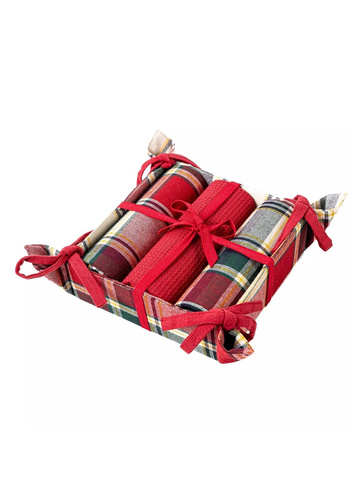 Moraj MRK1500-021 Cesta roja paños de cocina 3 unidades algodón
