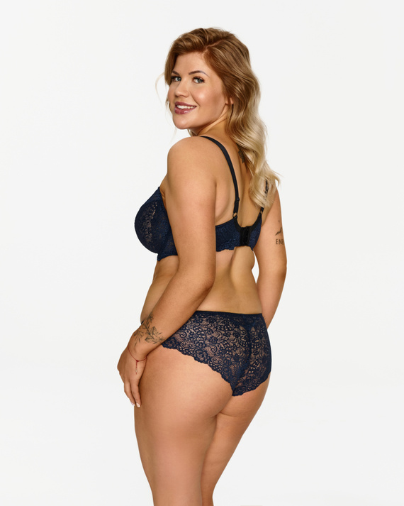 2619 Lupoline - Sujetador suave con aros y encaje azul marino