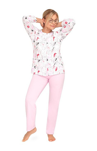 202 Maria III Pijama de mujer Martel 31 rosa - algodón, desabrochado, manga larga