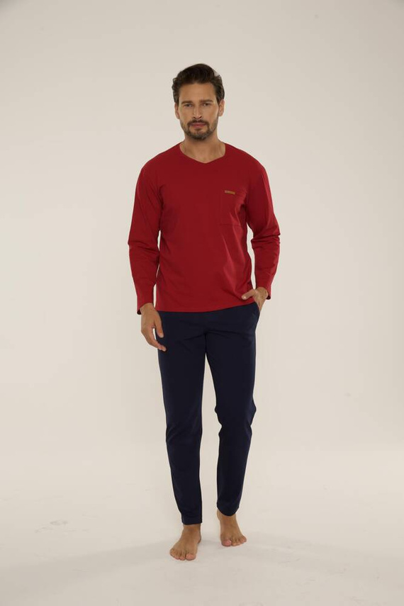 683 Kevin Forex Pijama de hombre - granate - azul marino