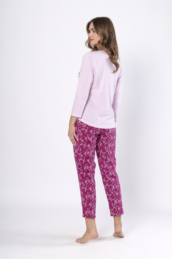 Elif 1634 Pijama mujer Leveza algodón lila - manga larga, cómodo