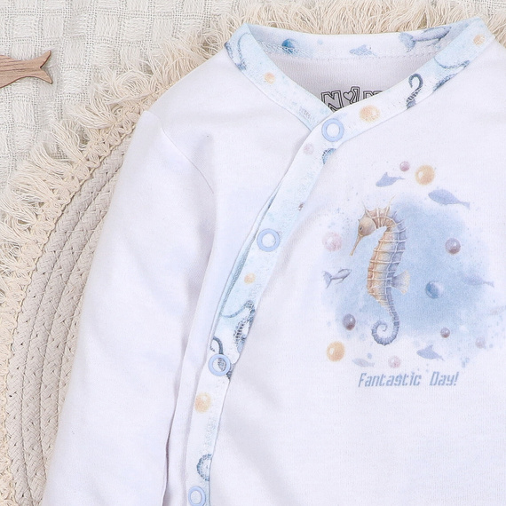 ABN-5442 Sea Of Joy Nini sobre body blanco - algodón orgánico, para bebés