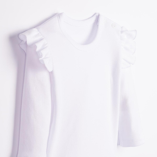 Body para bebé Nicol Tosia 225093 100% algodón blanco con volantes
