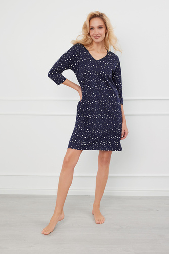 Camisón Libra, manga 3/4 Moda Italiana - estampado