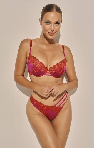 PU-1153 Sujetador push-up de gelatina Kinga - rojo