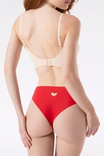 Julimex Heart Simple Brasil braguita de bikini en rojo - sujetadores sin costuras con un encantador corazón