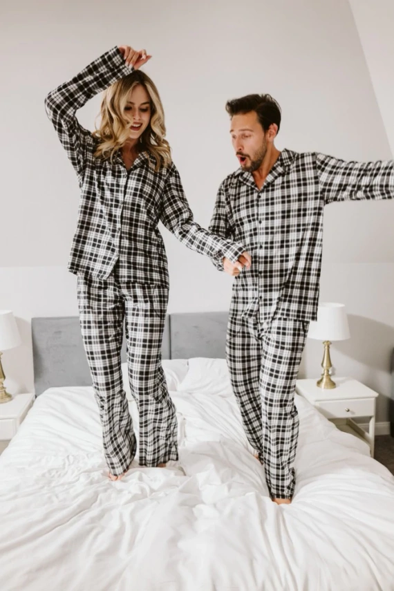 Pijama de hombre Klark - 100% algodón, manga larga y pantalón Moda Italiana