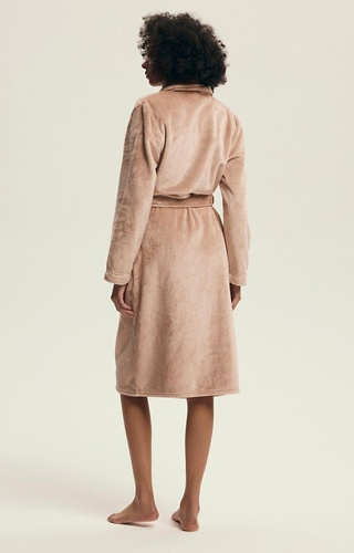 43595 Albornoz de mujer Dextra Henderson melocotón - suave, atado, por encima de la rodilla
