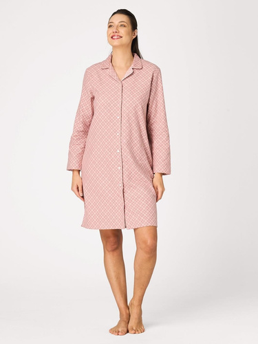 Camisón Key LND 743 rosa – franela de algodón, abotonado