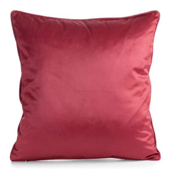CHP389 Funda de cojín navideña Eurofirany 45x45 de terciopelo con estampado y ribete
